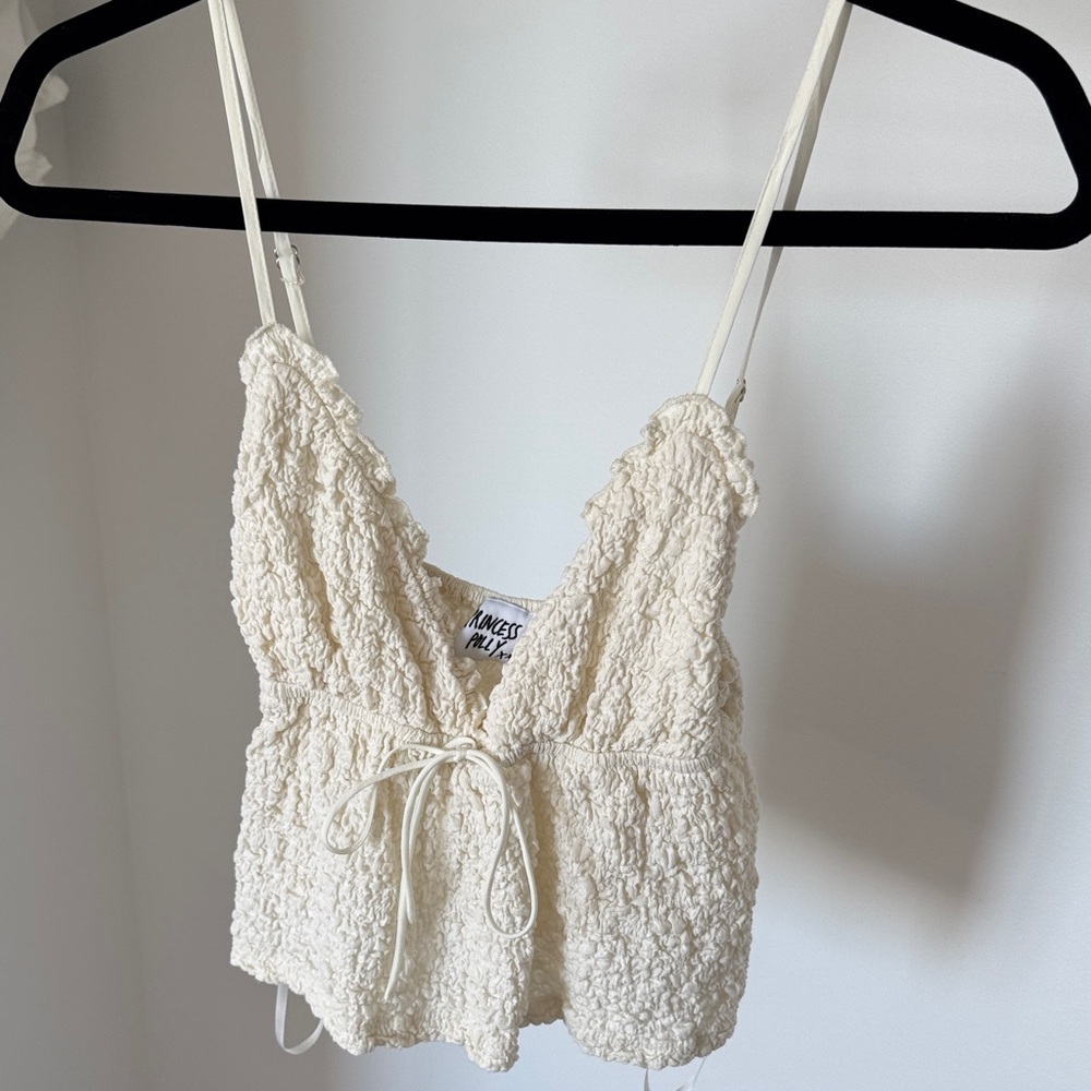 Princess Polly Cream Textured Top